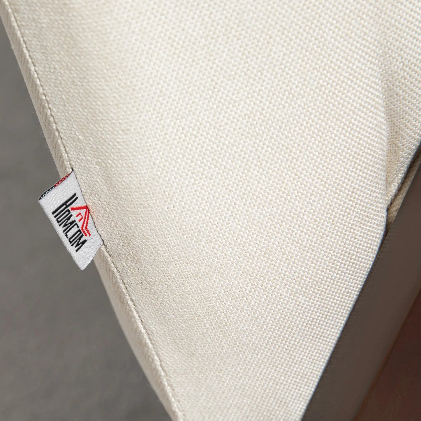 Compact Loveseat Sofa, Linen Fabric, Rubber Wood Legs, Cream White 2-Seater Sofas at Gallery Canada