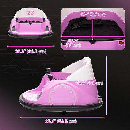 12V Bumper Car, 360 Remote Control, Lights Music Horn, 1.5-5 Years, Pink Electric Toy Cars at Gallery Canada