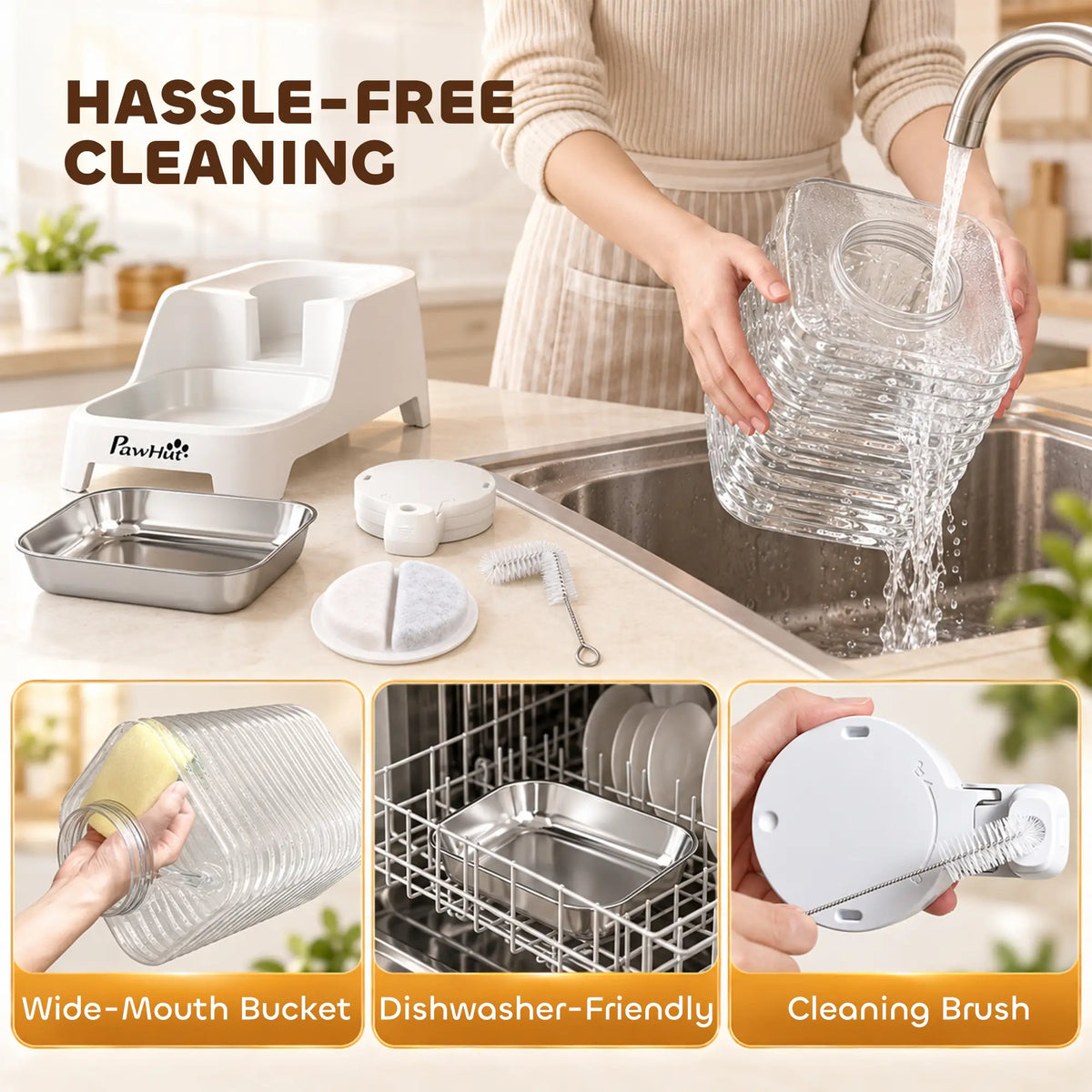 8L Gravity Dog Water Dispenser, Stainless Steel Bowl, BPA-Free Dog Bowls at Gallery Canada