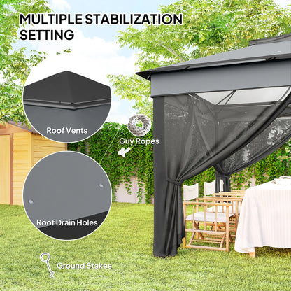 10.7 x 10.7ft Pop Up Gazebo, Adjustable Sun Shelter, Dark Grey Pop Up Canopies at Gallery Canada
