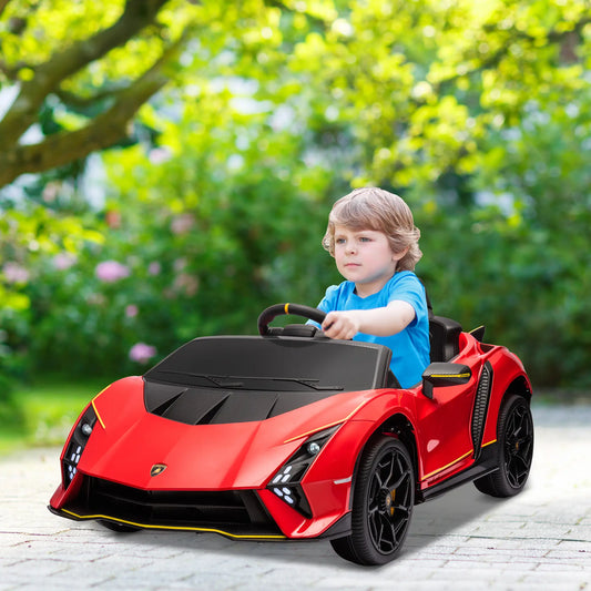 12V Lamborghini Licensed Kids Car, Remote Control, 4 Wheels Suspension, Red Electric Toy Cars Red at Gallery Canada