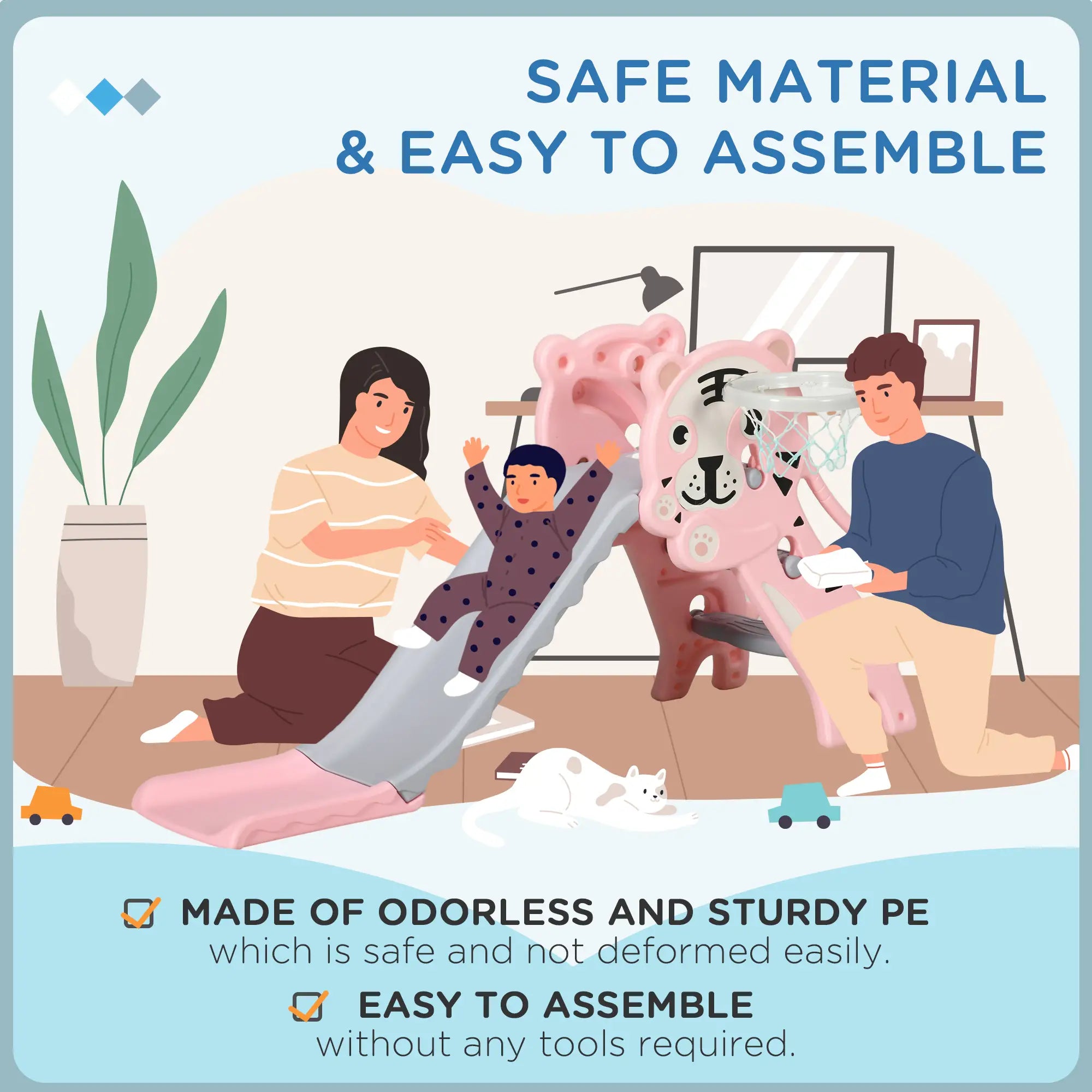 3 in 1 Toddler Slide, Basketball Hoop, Climber, 18-36 Months, Pink Gym Sets & Swings at Gallery Canada