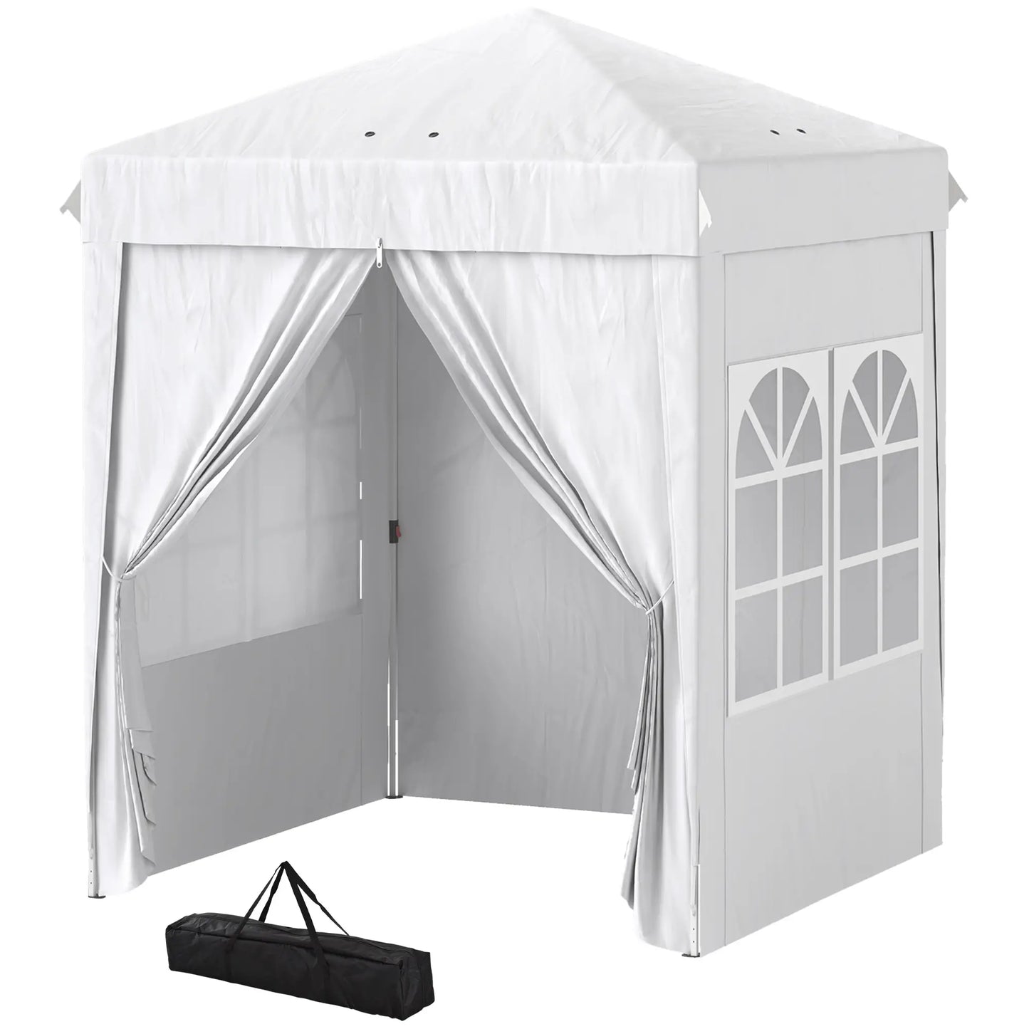 6.7' x 6.7' Pop-Up Canopy Tent, Adjustable Height, White Pop Up Canopies White at Gallery Canada