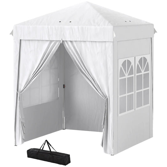 6.7' x 6.7' Pop-Up Canopy Tent, Adjustable Height, White Pop Up Canopies White at Gallery Canada