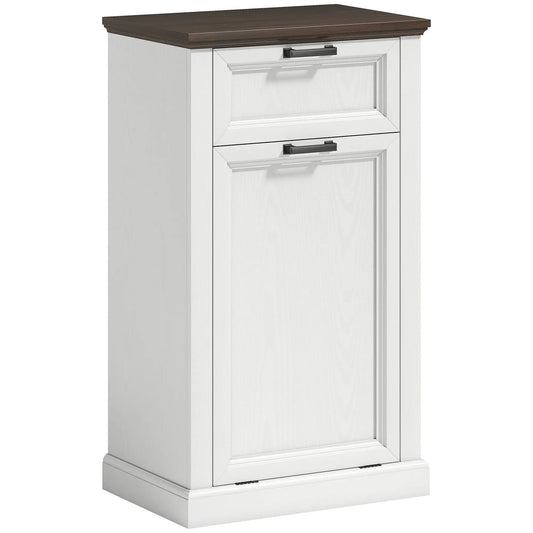 10 Gallon Trash Can Cabinet With Drawer, White Wood Effect, White Storage Cabinets White Wood Effect, Brown Wood Effect at Gallery Canada