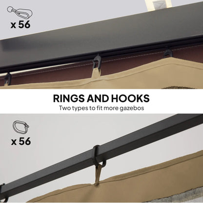 Mosquito Netting For Gazebo, 10' x 13', Khaki, Black Gazebo Sidewalls at Gallery Canada