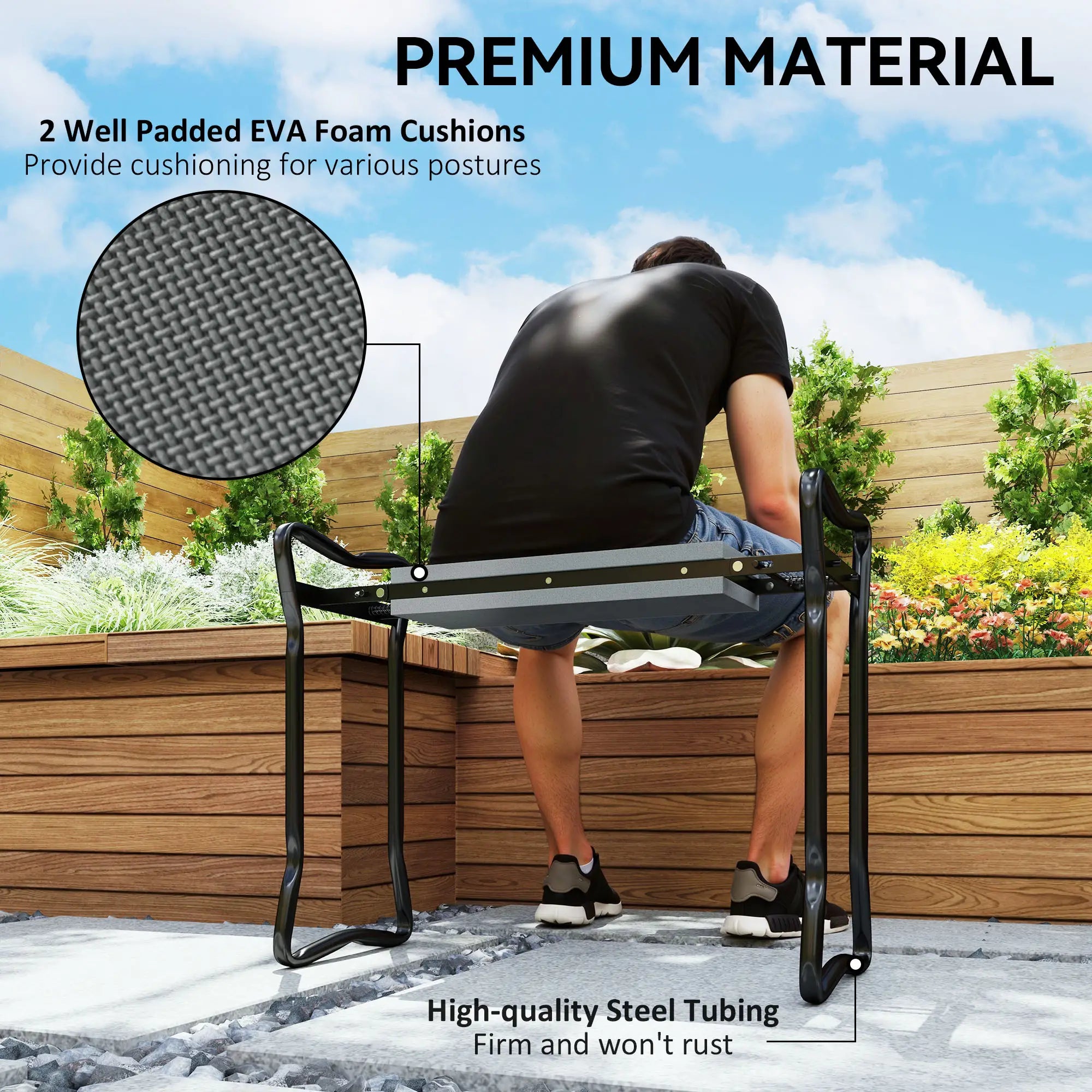 Folding Garden Kneeler Seat Stool With Thicken Pad Garden Accessories at Gallery Canada