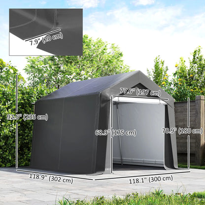 10' x 10' Outdoor Storage Shed, Portable Garage, Dark Grey Sheds at Gallery Canada