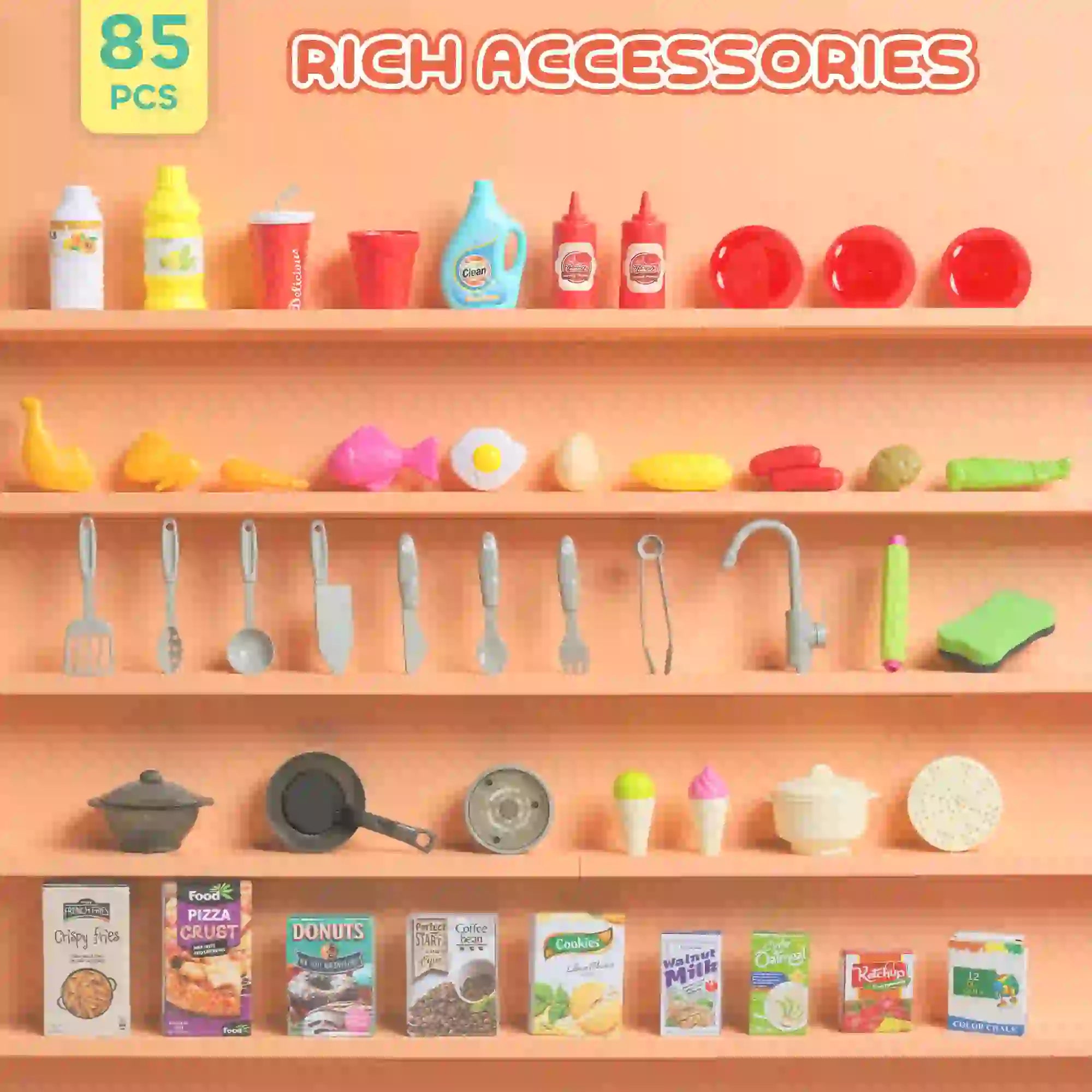 Kids Kitchen Playset with Lights, Sounds, Sink, Stove, Clock, Green Play Kitchen at Gallery Canada