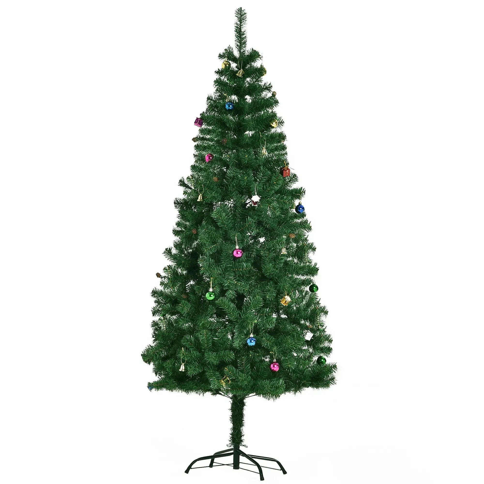 6ft Artificial Christmas Tree, Holiday Party Decor with Ornaments, Green Artificial Christmas Trees at Gallery Canada