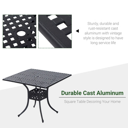 36" Patio Dining Table, Outdoor Bistro Table, Cast Aluminum Frame, Black Patio Side Tables at Gallery Canada