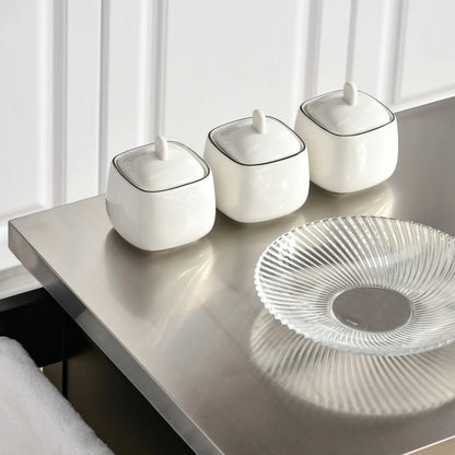 Kitchen Island with Stainless Steel Top, Rolling Cart, Storage Drawer, Black Kitchen Islands & Kitchen Carts at Gallery Canada