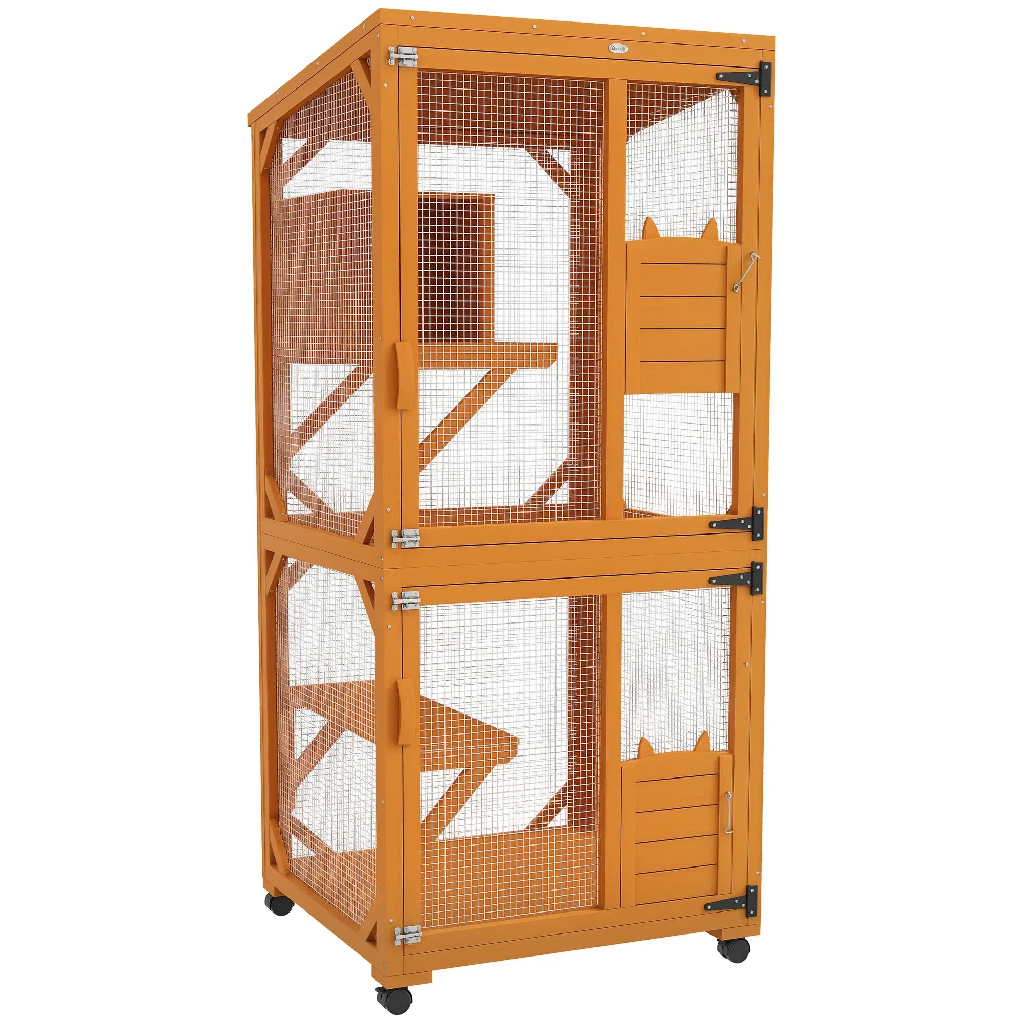 Outdoor Catio, Elevated Design, Wheels, Resting Box, Water-Resistant, Orange Outdoor Cat Enclosures at Gallery Canada