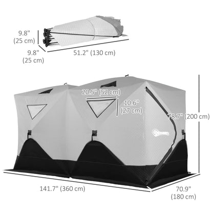 8-Person Ice Fishing Tent, Insulated, Ventilation Windows, Carry Bag, -22℉, Grey Ice Fishing Tents at Gallery Canada