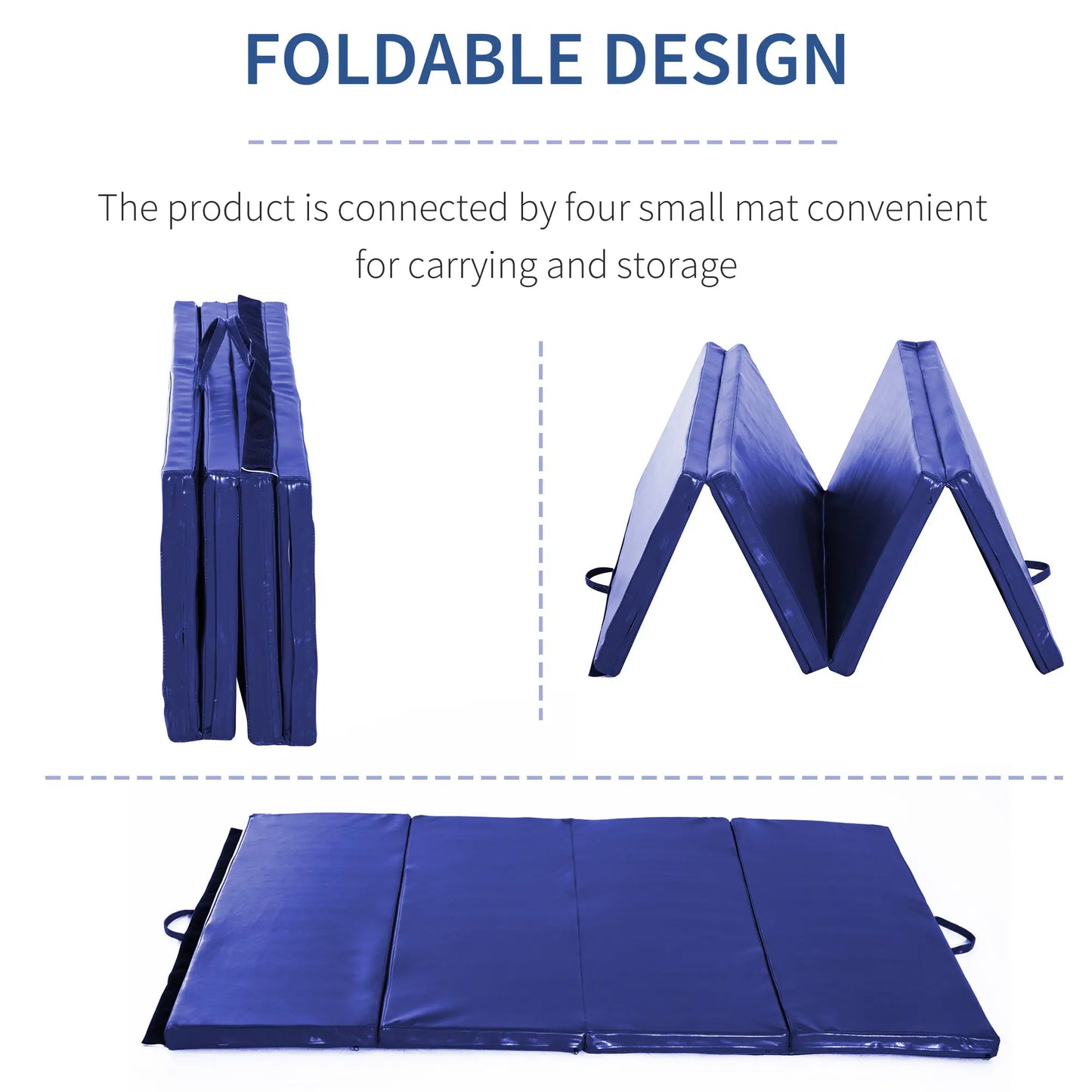 4'x6'x2'' Folding Exercise Mat, Yoga, MMA, Martial Arts, Blue Gymnastics Mats at Gallery Canada