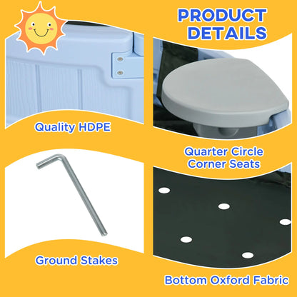 Kids Outdoor Sandbox with Cover, 3-12 Years, Light Blue Sandboxes & Accessories at Gallery Canada