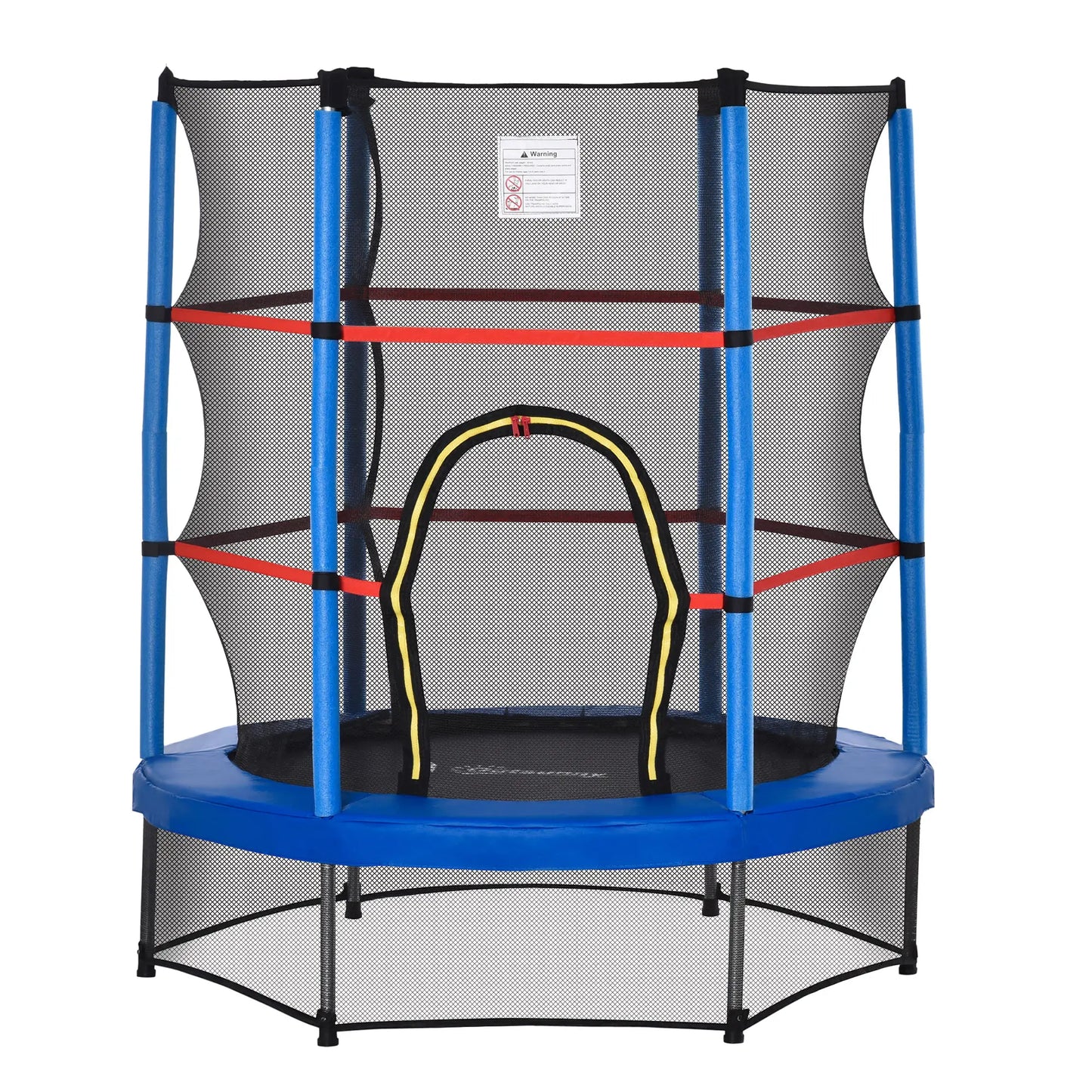 55" Kids Trampoline with Enclosure Net, Indoor/Outdoor, Age 3-6, Blue Trampolines Blue, Black at Gallery Canada