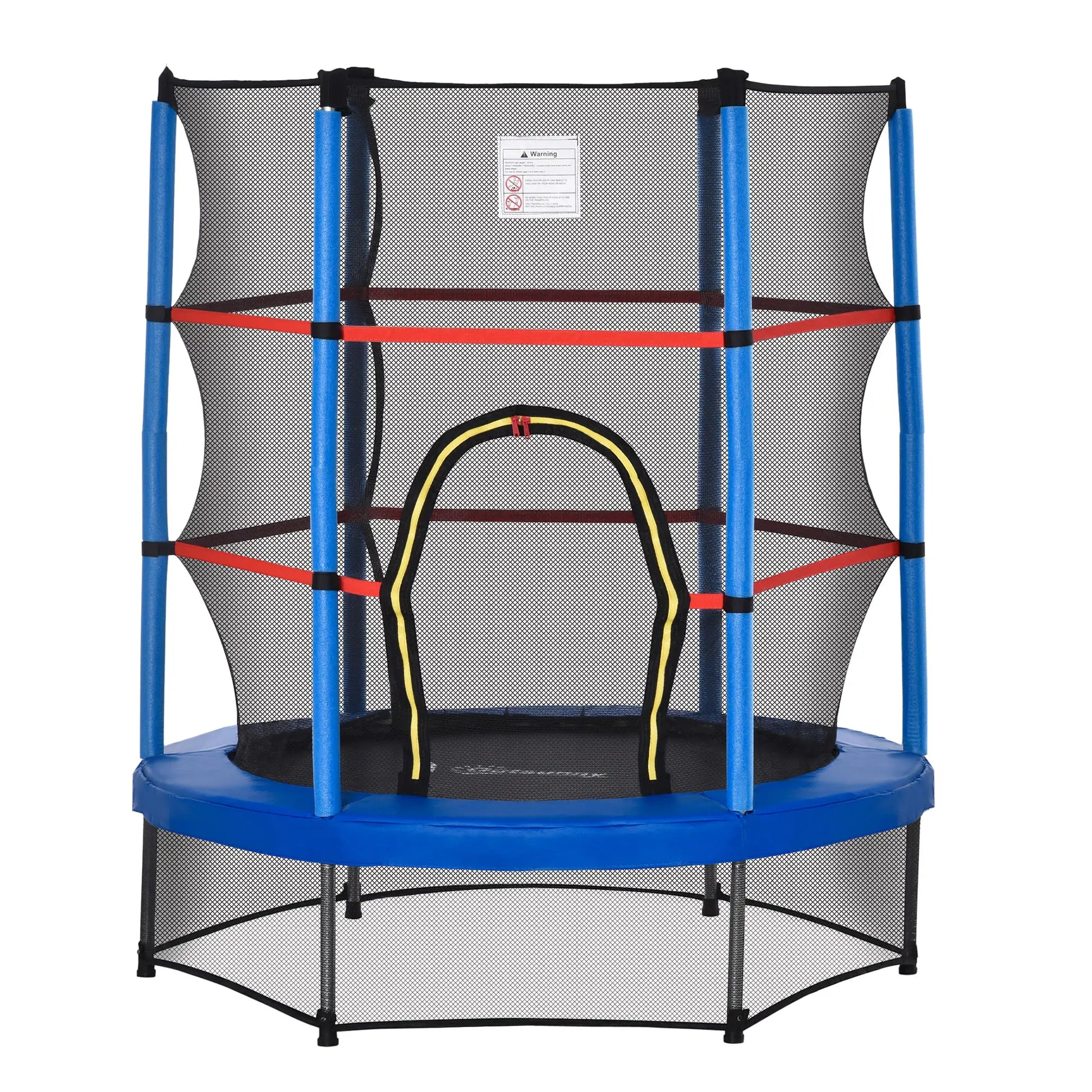55" Kids Trampoline with Enclosure Net, Indoor/Outdoor, Age 3-6, Blue Trampolines Blue, Black at Gallery Canada
