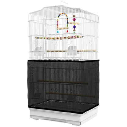 36" Bird Cage with Accessories, Handle, Mesh Cover, Tray, White Bird Cages White at Gallery Canada