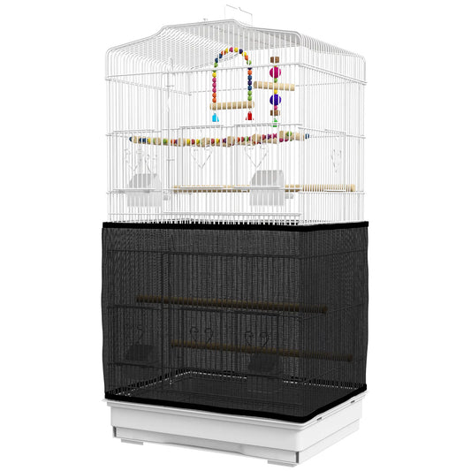 36" Bird Cage with Accessories, Handle, Mesh Cover, Tray, White Bird Cages White at Gallery Canada