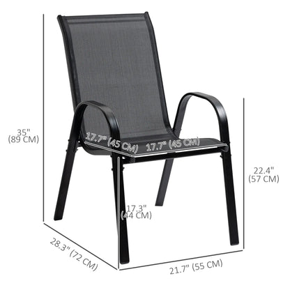 4-Piece Outdoor Dining Chair With Armrests, Black Patio Chairs at Gallery Canada