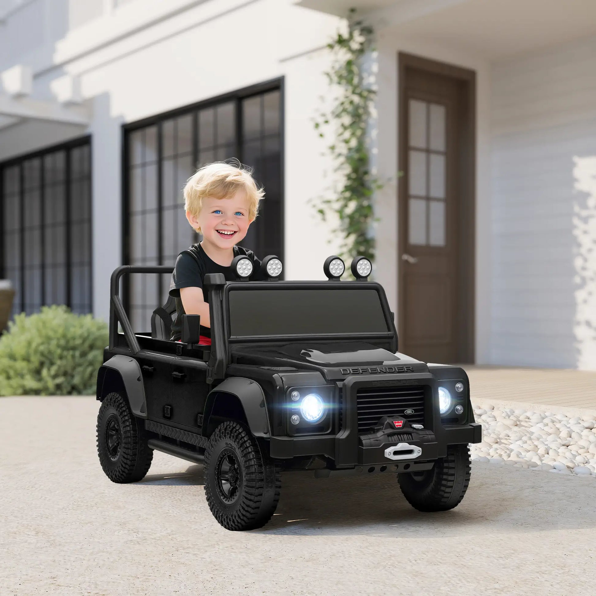 Kids Ride On Truck, Remote Control, Spring Suspension, LED Lights, 3 Speed, Ages 3-5, Black Electric Toy Cars at Gallery Canada