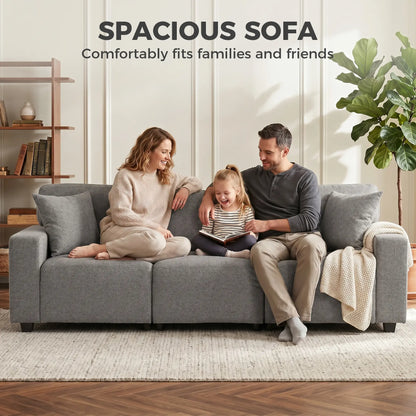 3-Seater Sofa With Storage Pockets, Grey