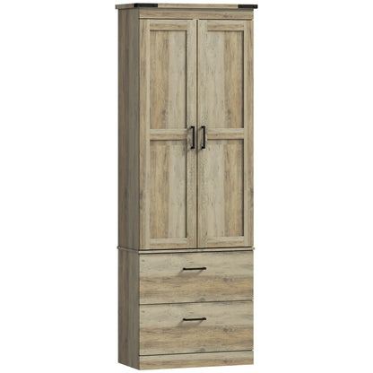 67" Tall Kitchen Pantry Cabinet, Doors, Drawers, Adjustable Shelves, Grey Brown Kitchen Pantry Cabinets Grey Brown at Gallery Canada