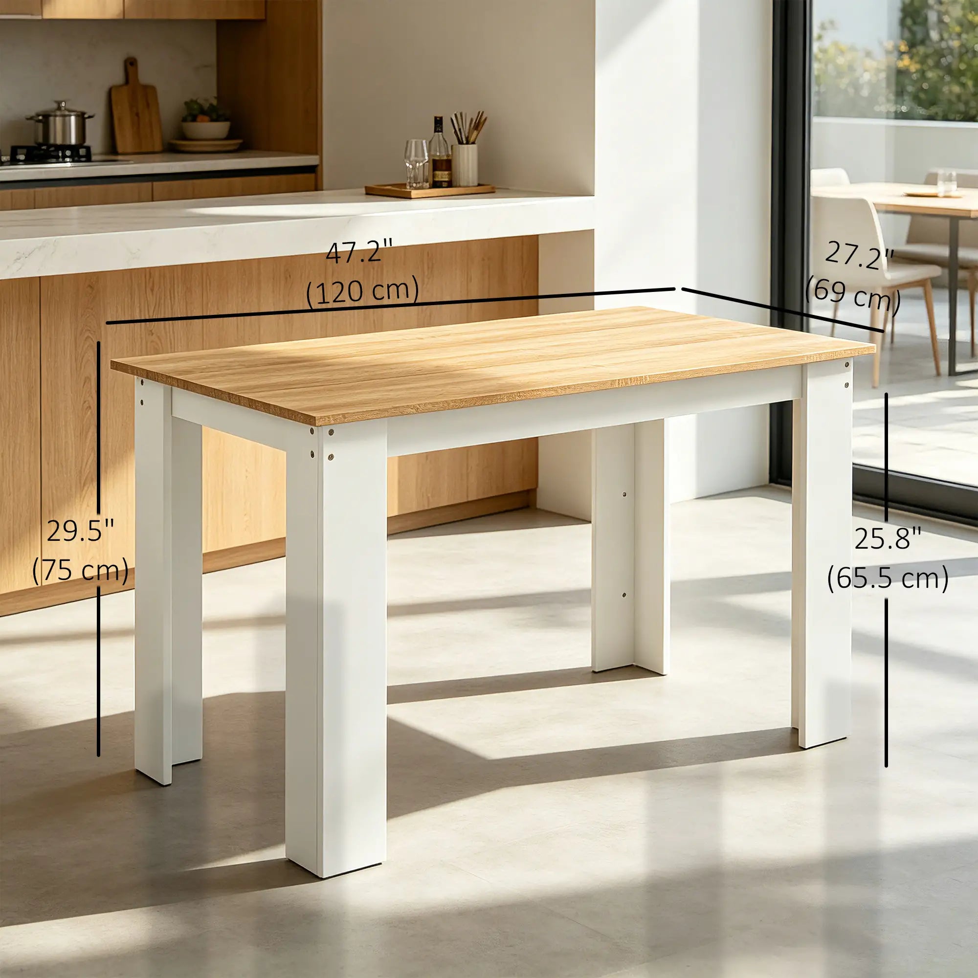 Kitchen Table for 4-6, Wood Effect Dining Table, Oak Bar Tables at Gallery Canada