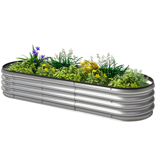 Galvanized Raised Garden Bed, 6 x 2 x 1 ft, Silver Galvanized Planter Boxes Silver at Gallery Canada