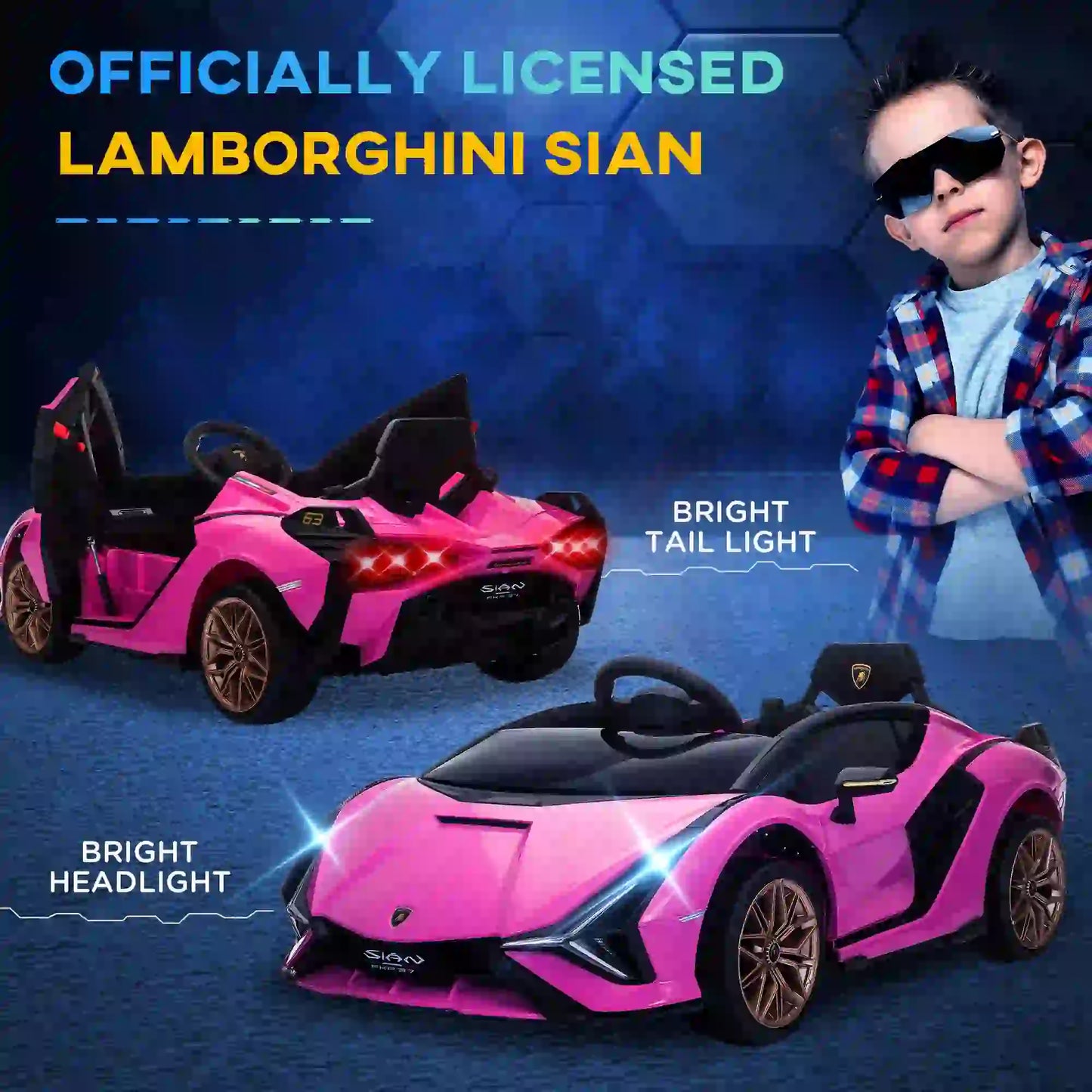 12V Kids Electric Ride On Car, Remote Control, Music Lights, For 3-5 Years, Pink Electric Toy Cars at Gallery Canada