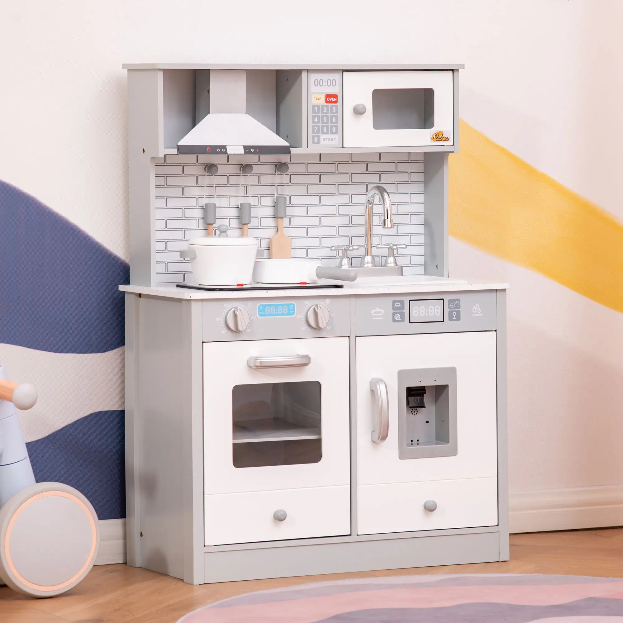 Kids Kitchen Play Set, Pretend Cooktop with Sound, Light, 3-6 Years Play Kitchen at Gallery Canada