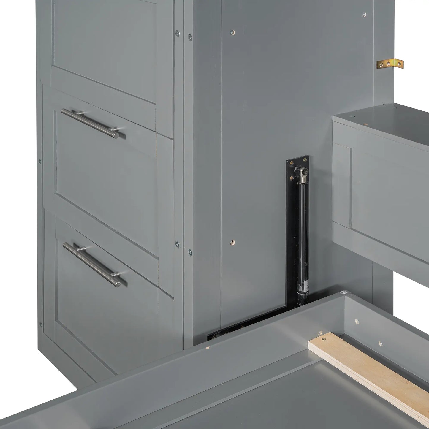 Murphy Bed with Closet, Drawers, Shelves, 120" L x 20" W x 88.5" H, Grey Bed Frames at Gallery Canada