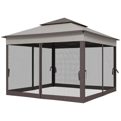 11' x 11' Pop Up Canopy, 2-Tier Soft Top Shelter Tent, Grey Pop Up Canopies Light Grey, Dark Grey at Gallery Canada