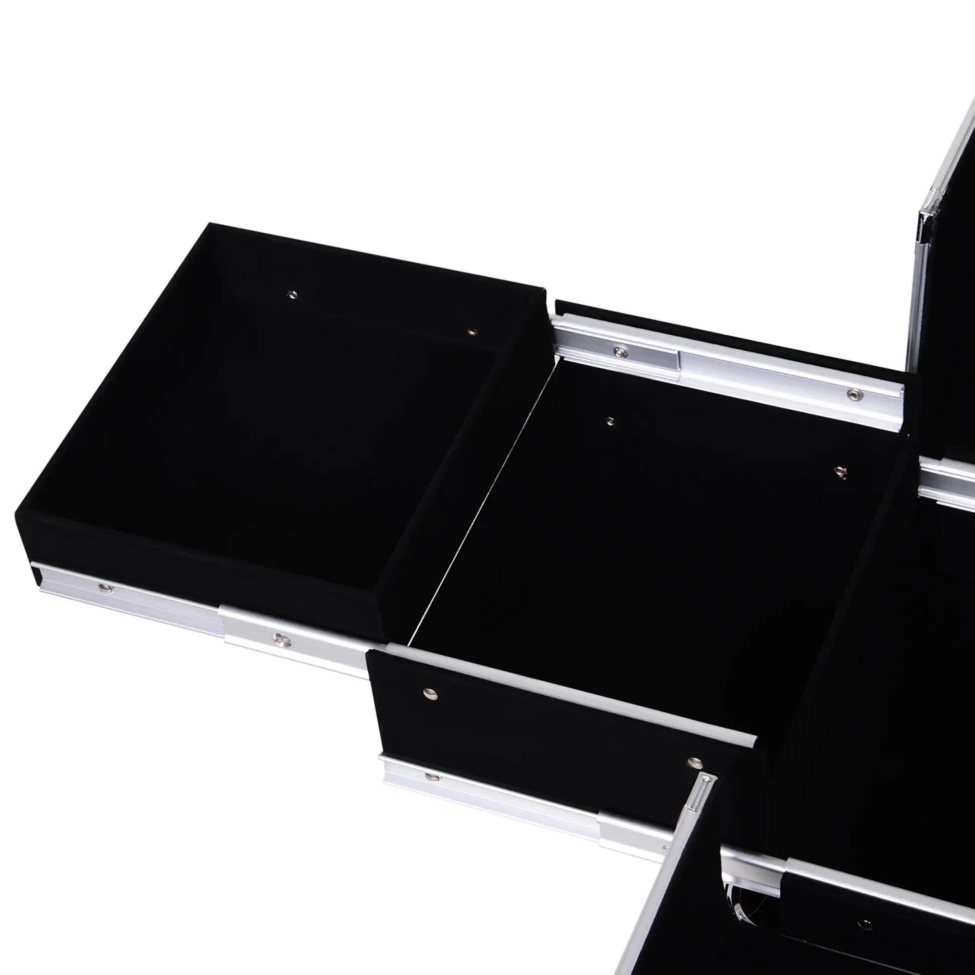 Portable Aluminum Makeup Train Case, Rolling Cosmetic Organizer, 4 Wheels, Black Makeup Cases at Gallery Canada