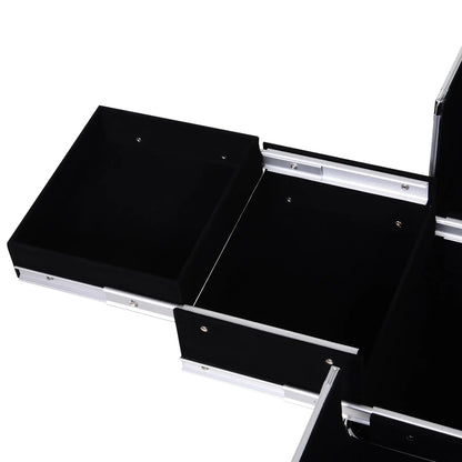 Portable Aluminum Makeup Train Case, Rolling Cosmetic Organizer, 4 Wheels, Black Makeup Cases at Gallery Canada
