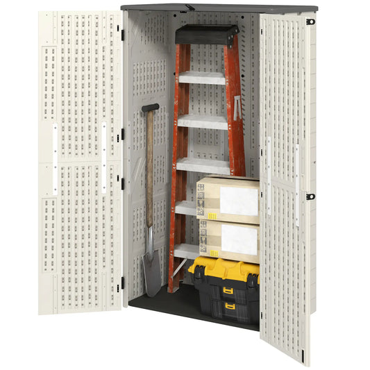 368 Gallon Outdoor Storage Cabinet, Openable Top, Lockable Doors Sheds Cream at Gallery Canada