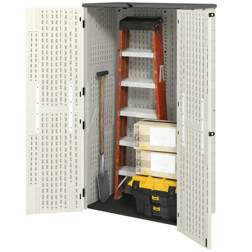 368 Gallon Outdoor Storage Cabinet, Openable Top, Lockable Doors