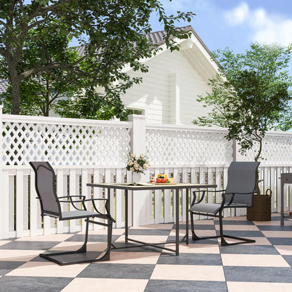 Spring Motion Patio Chairs Set Of 2, Curved High Backrest, All Weather Fabric, Metal Frame Outdoor Dining Sets at Gallery Canada