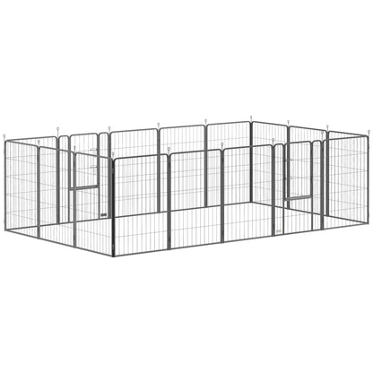 16 Panels Dog Playpen with Straps, Portable &; DIY, for Large Dogs, for Yard, RV, Camping, Garden, 39" Height Houses, Kennels & Pens Black at Gallery Canada