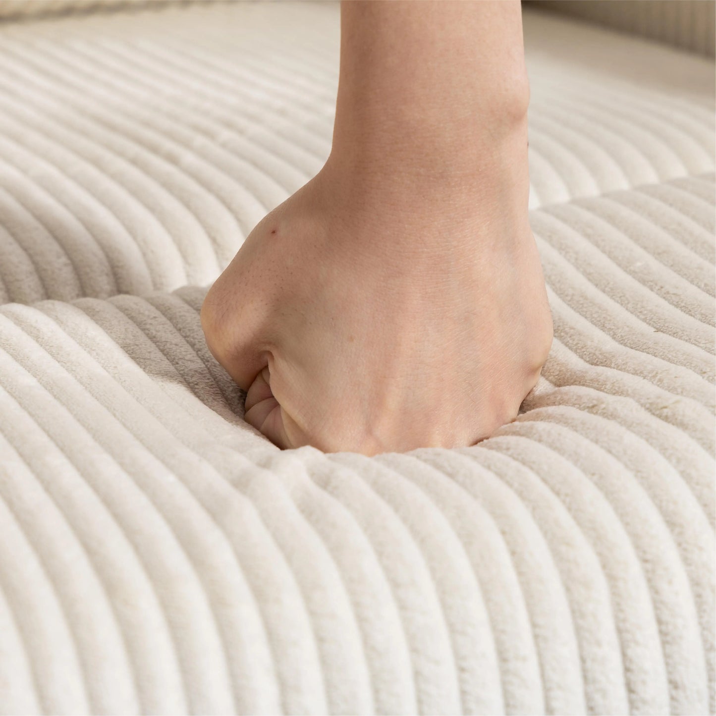 Manual Fabric Recliner Chair, Single Reclining Sofa, Padded Seat, Beige Sofas & Reclining Chairs at Gallery Canada