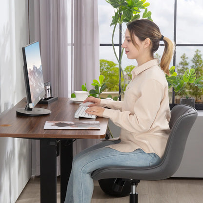 Armless Office Chair, 360° Swivel, Adjustable Height, Dark Grey Task Chairs at Gallery Canada