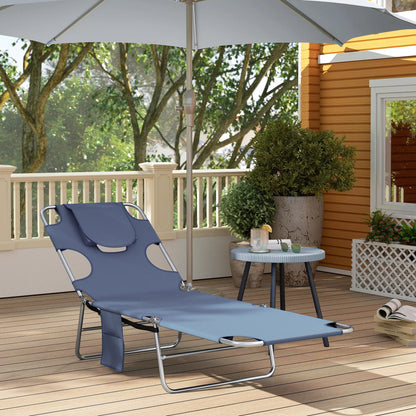 Folding Outdoor Lounge Chair, 5-Level Tanning Chair, Grey Lounger Chairs at Gallery Canada