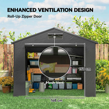 8' x 6' Portable Shed, Waterproof Bike Tent, Dark Grey Sheds at Gallery Canada