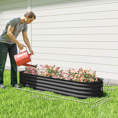 6.4 x 2 x 1ft Galvanized Raised Garden Bed, Metal Planter Box, Dark Grey Raised Garden Beds at Gallery Canada