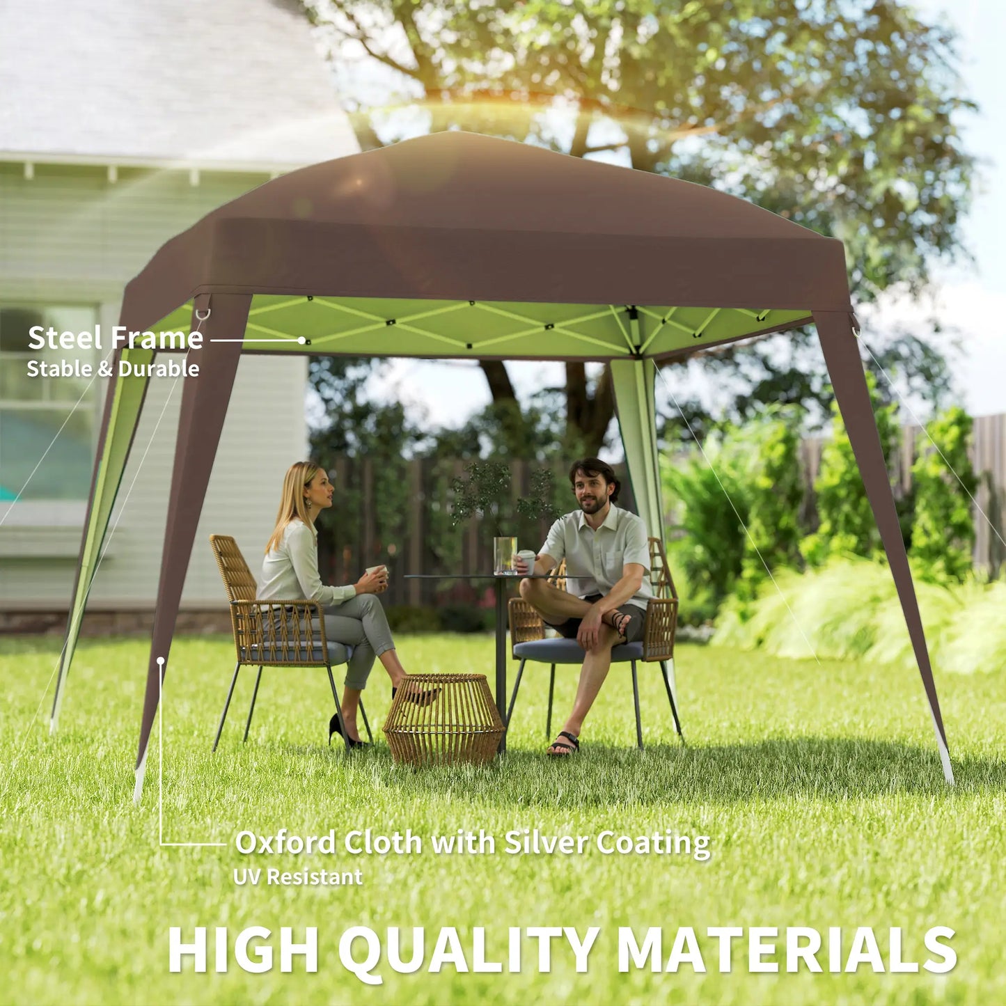8' x 8' Pop Up Canopy, Outdoor Folding Tent, Portable Party Tent