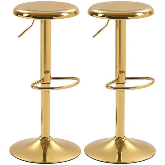 Steel Bar Stools Set of 2, Adjustable Counter Height, Gold Bar Stools Gold at Gallery Canada