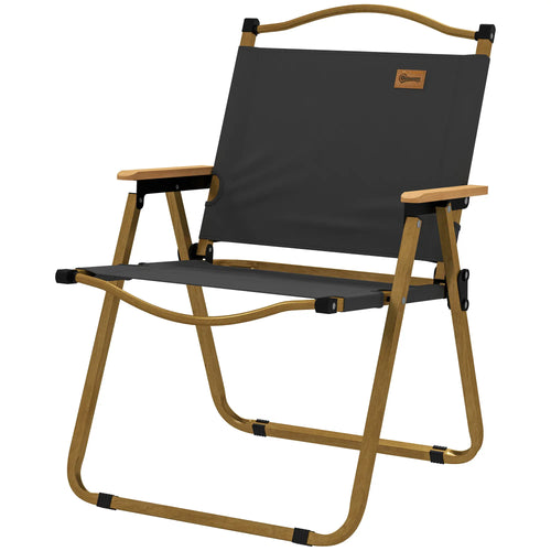 Lightweight Folding Camping Chair, Portable Armchair, Dark Grey