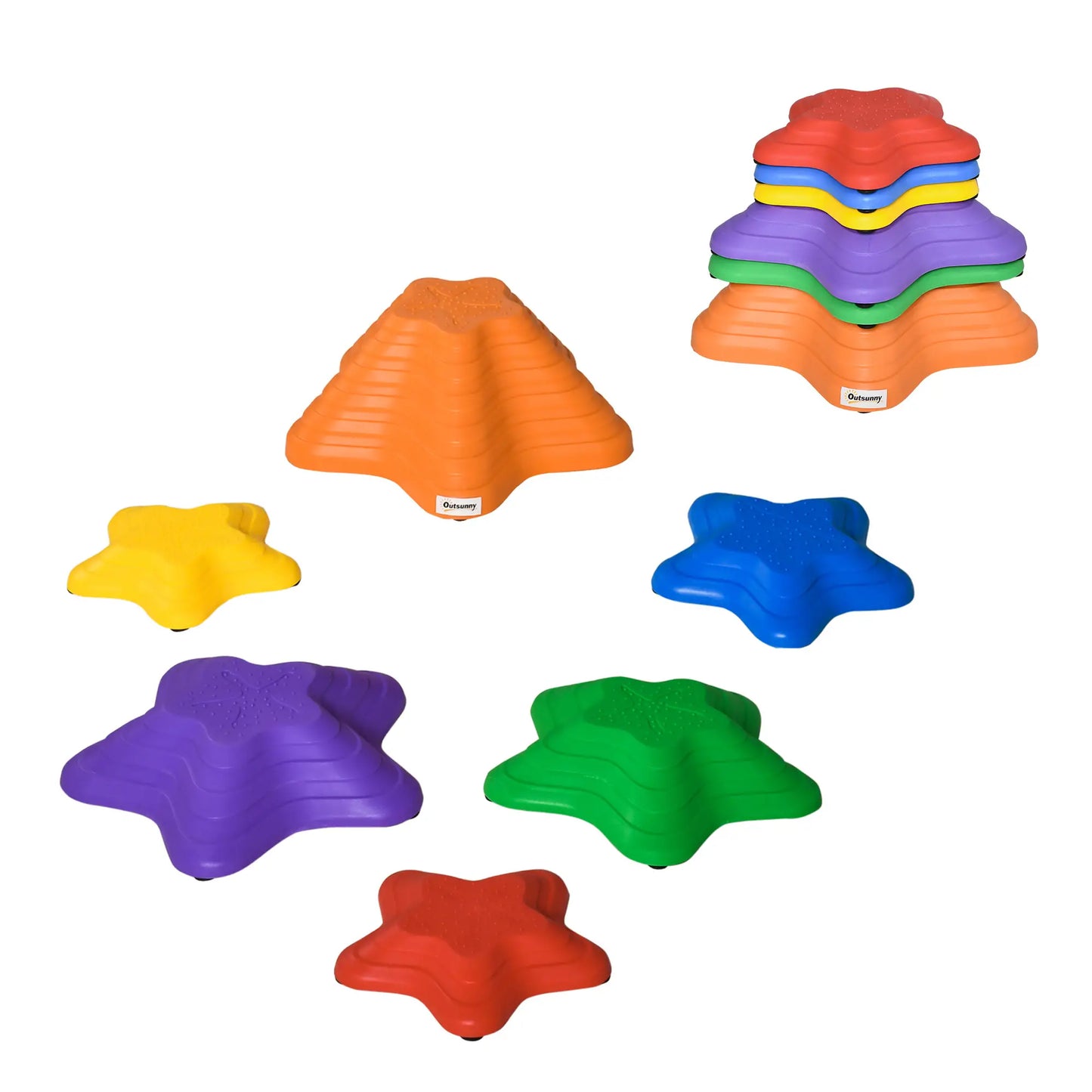 6PCs Larger Size Stepping Stones, Non-Slip Bottom, Stackable Obstacle Course Gym Sets & Swings Multi Colour at Gallery Canada