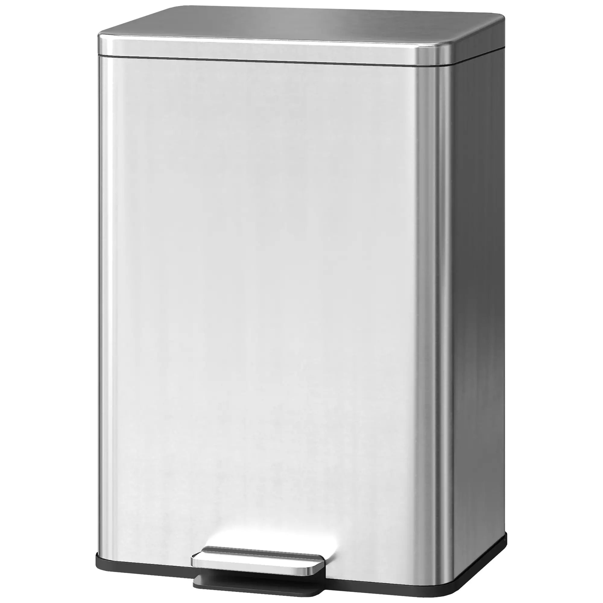 5.3 Gallon/20 L Garbage Bin, Soft Close Lid, Removable Bucket, Silver Small Kitchen Appliances Silver at Gallery Canada